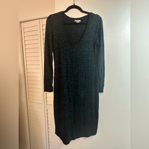 BAR III Green Long Sleeve V-Neck Dress